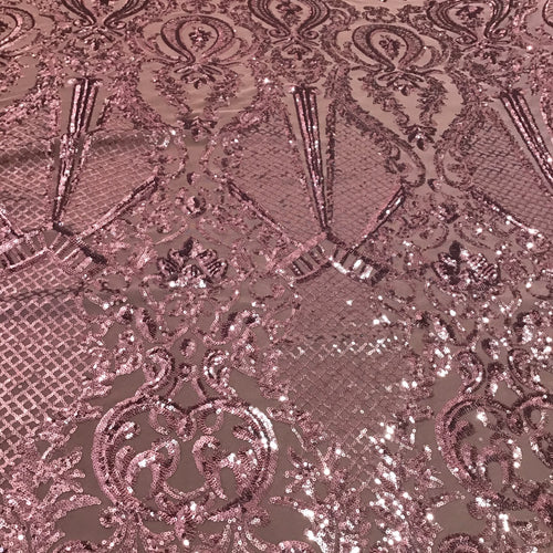 Rose Pink Baroque Sequin