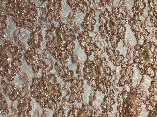 Soft Pink Beaded knit Lace