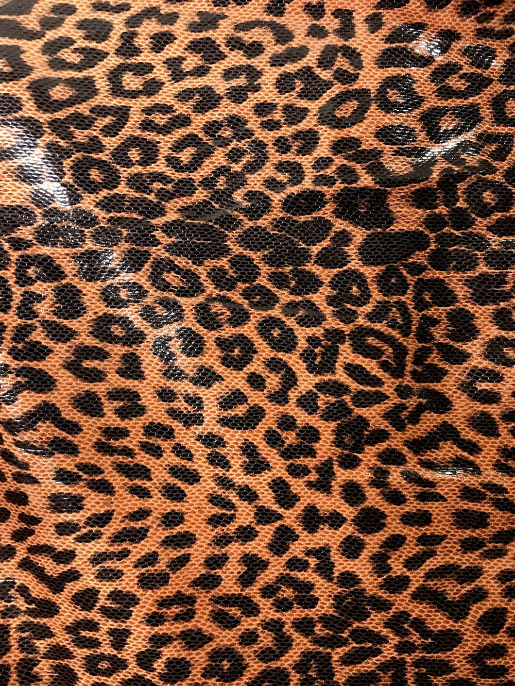 Brown Leopard print faux vegan leather