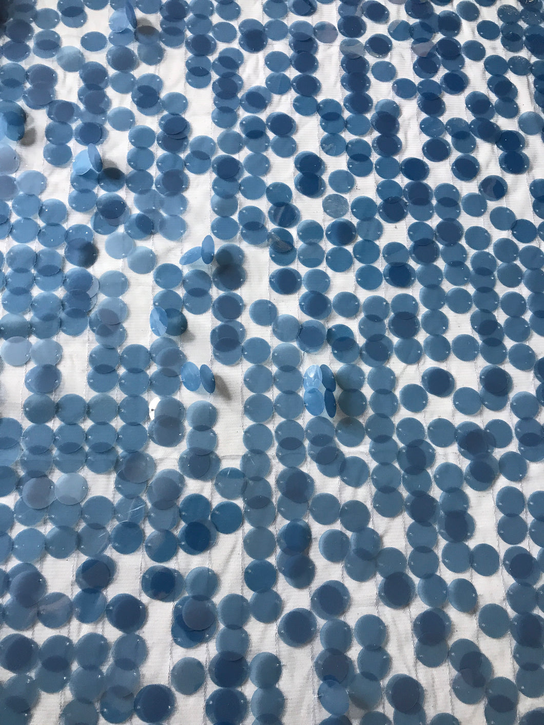 Disco Blue Paillet Sequins on Mesh