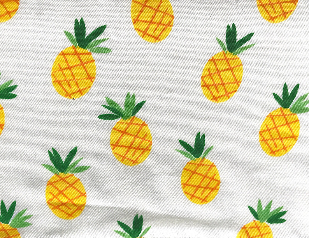 Yellow Pineapples Printed Cotton Fabric