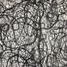 Load image into Gallery viewer, Black Floral Beaded Lace fabric