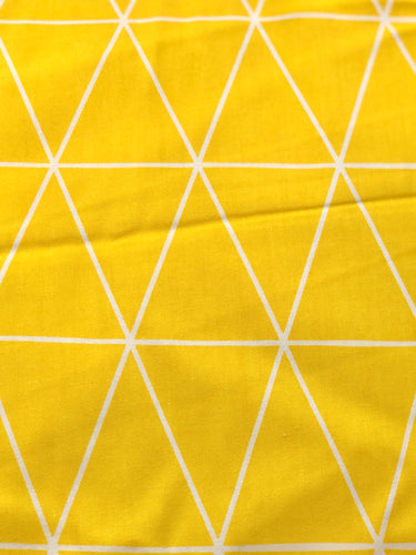 Yellow Geometric Printed Cotton Fabric