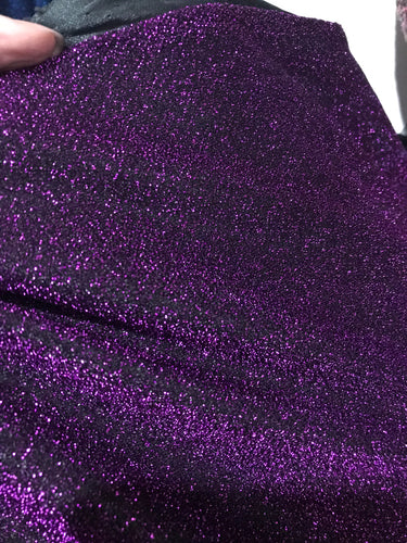 EggPlant Metallic Sparkle Dust Stretch Fabric by the Yard