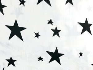 Black Stars Printed Cotton Fabric