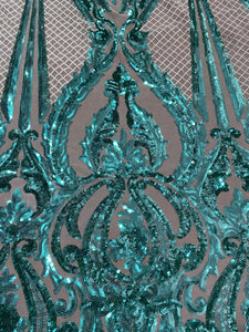 Turquoise Baroque Sequin