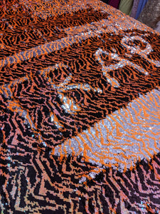 Orange Reversible Tiger Sequin