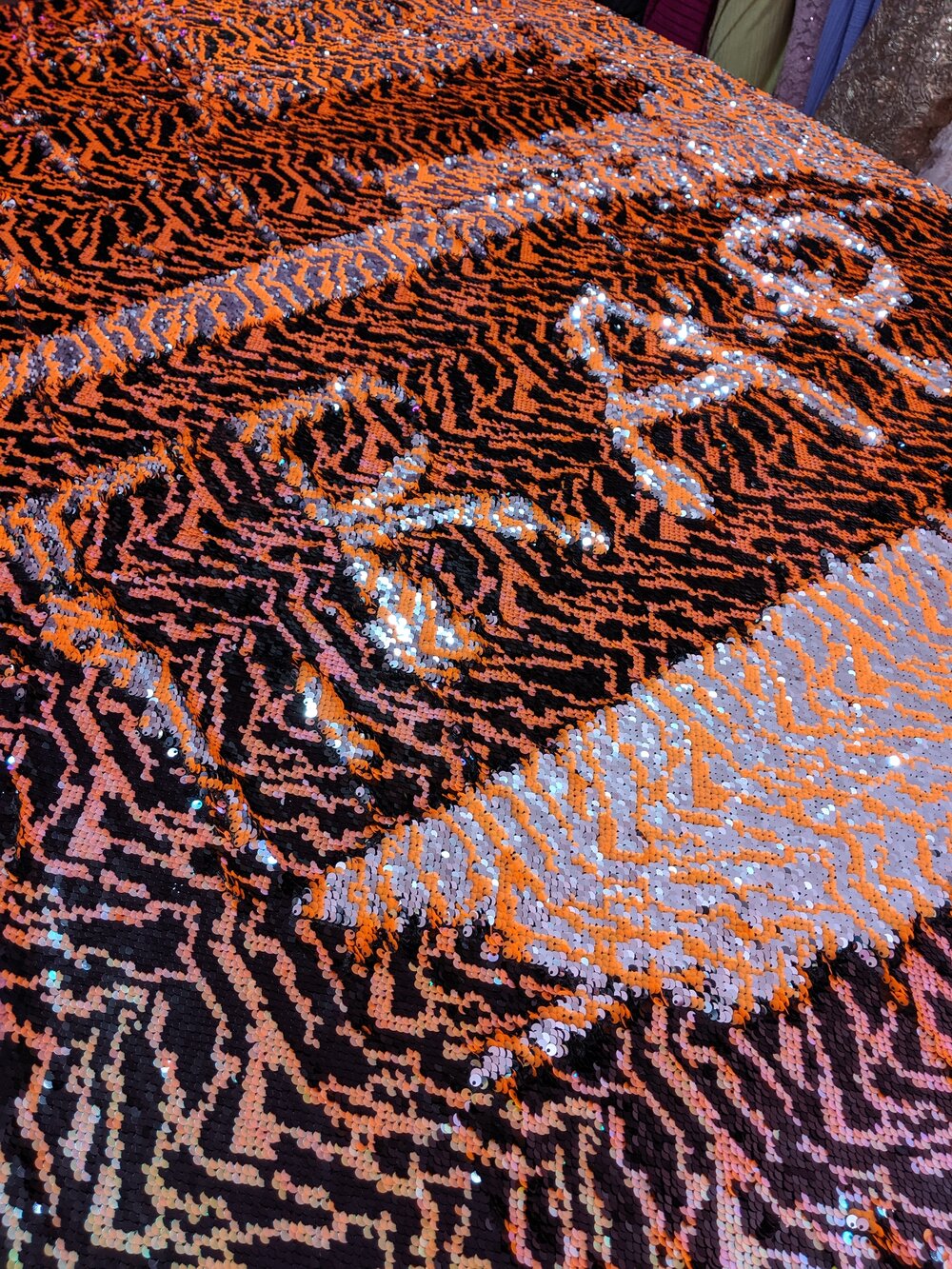 Orange Reversible Tiger Sequin