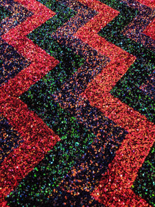 Zig Zag Velvet Patterned Seaded Pile Sequins